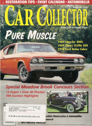 CAR COLLECTOR 2001 NOV - '57 CHRYSLER 300C, '69 CHEVY SS396, '70 TORINO COBRA